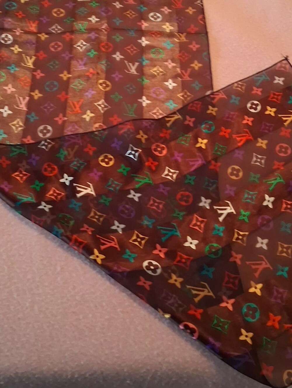 VINTAGE LOUIS VUITTON LOGO Scarf Long Multi Color Logo LV - Picture 4 of 11